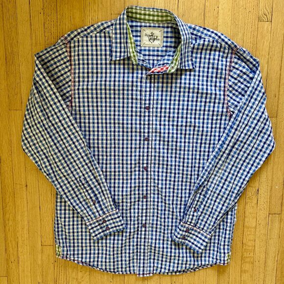 Age Of Wisdom Pearl Snap Gingham Shirt Men XL Check Button Up - Picture 1 of 10